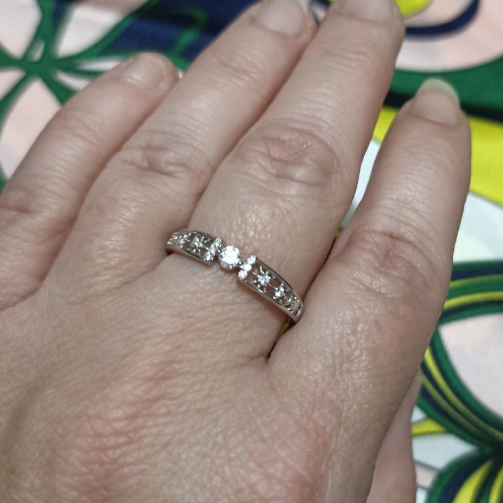 Celestial Sterling Silver Cubic Zirconia Crystal Ring - Picture 5 of 6